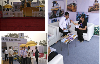 HBXG bulldozer 'shining' appearance India EXCON exhibition